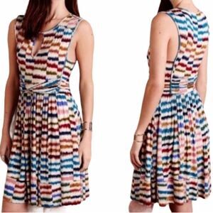 Maeve Anthropologie Sennebec Jersey Knit Multicolor Pocket Dress‎ size XS